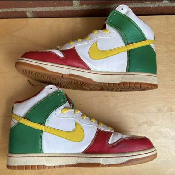 Nike Dunk High 6.0 Hi Rasta Men’s Size 10 Sneakers - Picture 3 of 9
